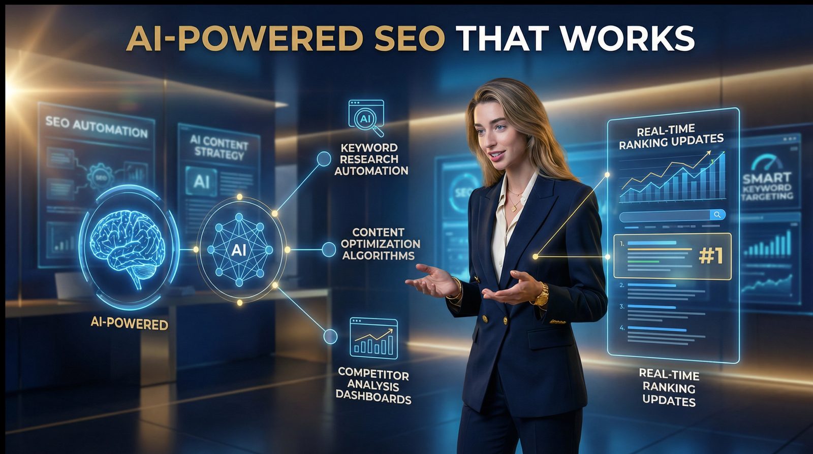 AI-powered SEO that works — automation, keyword research, and real-time ranking updates